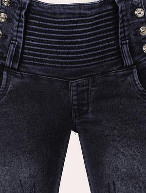 button detail high rise jeans - 17203460 - Standard Image - 4