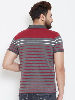 grey striped polo t-shirt - 17203500 - Standard Image - 3