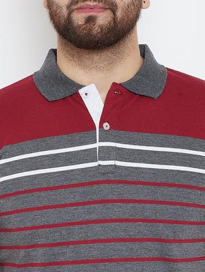 grey striped polo t-shirt - 17203500 - Standard Image - 4