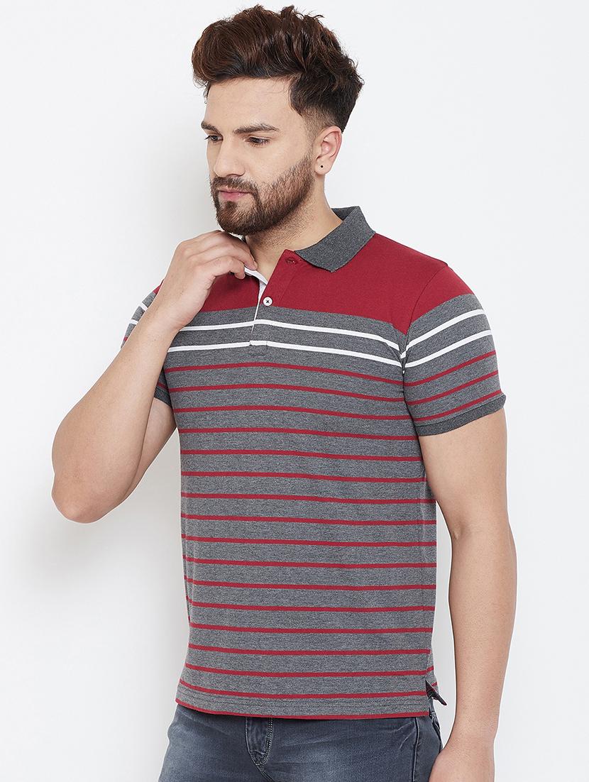 grey striped polo t-shirt - 17203500 - Zoom Image - 2
