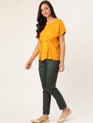 tie front top with trouser set - 17203515 - Standard Image - 2