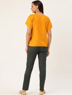 tie front top with trouser set - 17203515 - Standard Image - 3