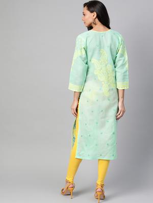 chikankri straight kurta - 17203830 - Standard Image - 3