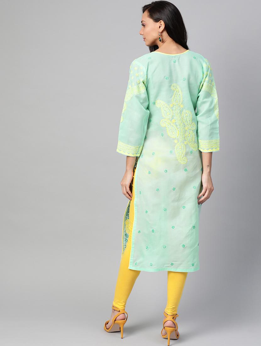 chikankri straight kurta - 17203830 - Zoom Image - 3