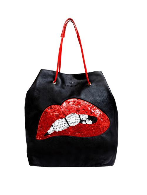 black leather duffel tote - 17203871 - Standard Image - 1
