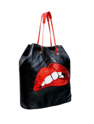 black leather duffel tote - 17203871 - Standard Image - 4