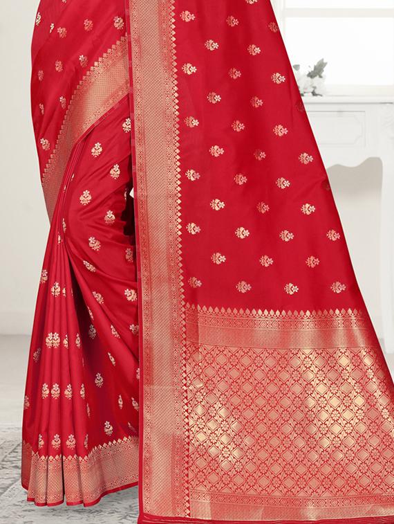 self design jacquard saree with blouse - 17204077 - Zoom Image - 2