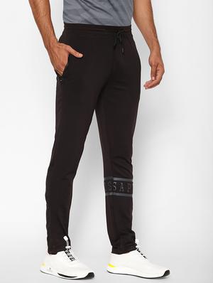black printed full length track pant - 17204148 - Standard Image - 2