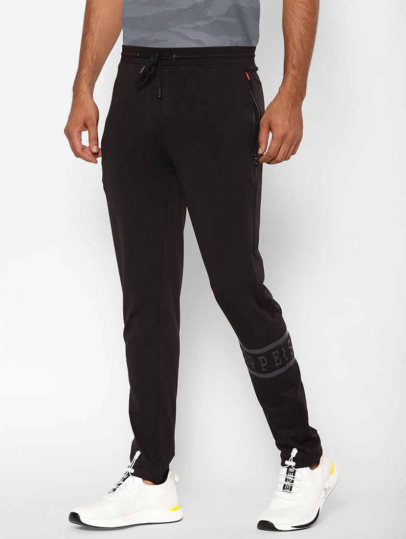 black printed full length track pant - 17204148 - Zoom Image - 1