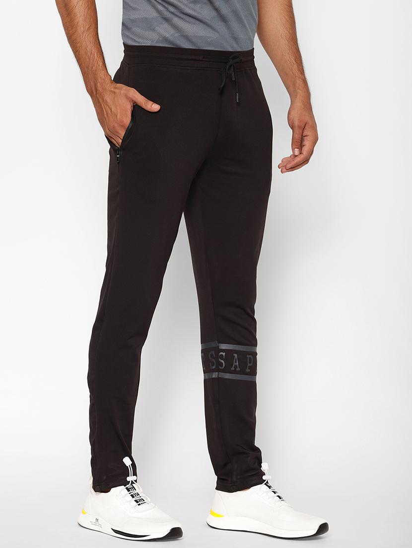black printed full length track pant - 17204148 - Zoom Image - 2