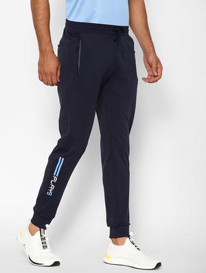 navy blue printed full length track pant - 17204149 - Standard Image - 2