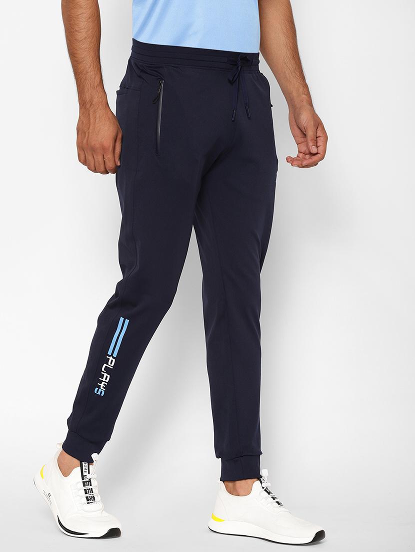 navy blue printed full length track pant - 17204149 - Zoom Image - 2