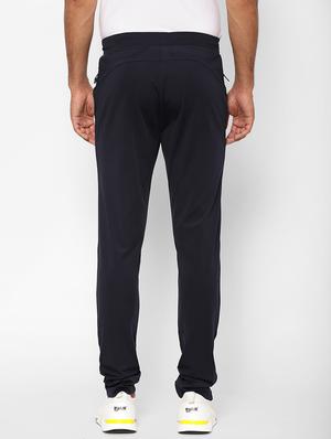 navy blue printed full length track pant - 17204152 - Standard Image - 4