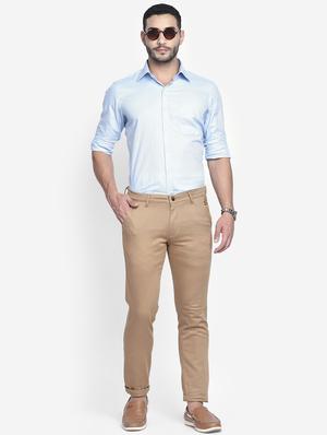 beige solid chinos - 17204489 - Standard Image - 4