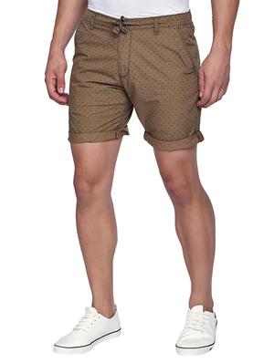 khaki printed shorts - 17204536 - Standard Image - 2