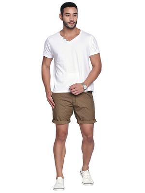 khaki printed shorts - 17204536 - Standard Image - 4