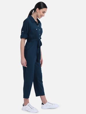 tie front full leg jumpsuit - 17205254 - Standard Image - 2