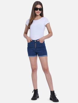 mid rise denim shorts - 17205256 - Standard Image - 4