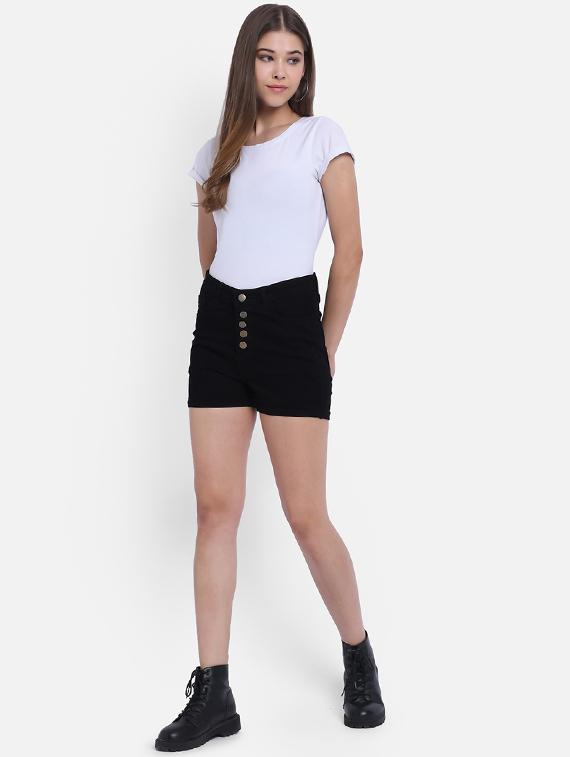mid rise denim shorts - 17205257 - Zoom Image - 4