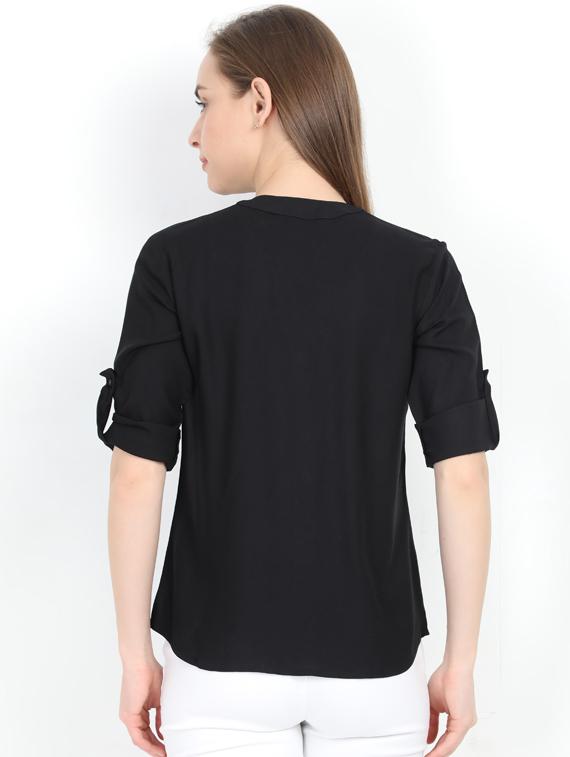 mandarin neck solid top - 17205286 - Zoom Image - 3