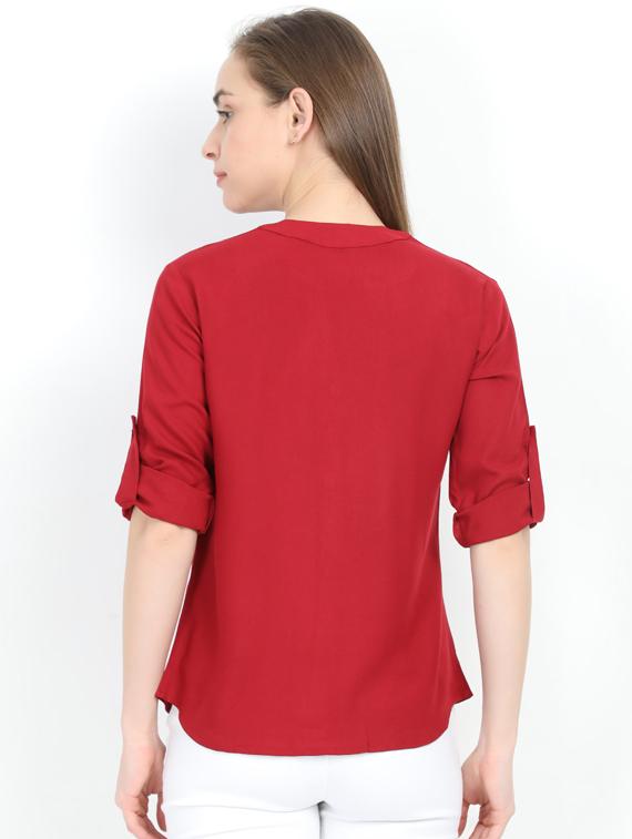 mandarin neck solid top - 17205287 - Zoom Image - 3