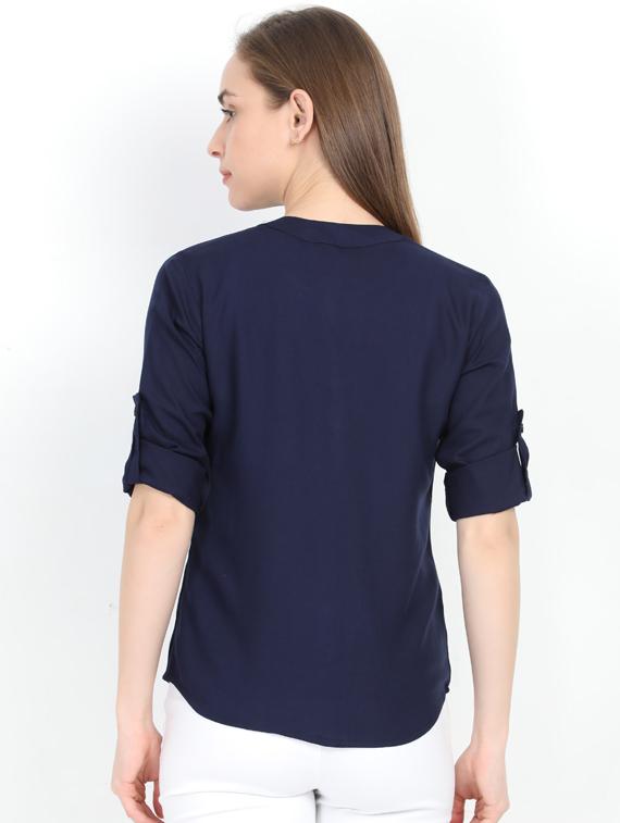 mandarin neck solid top - 17205288 - Zoom Image - 3