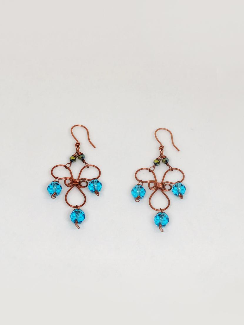 blue copper drop earring - 17205591 - Zoom Image - 2