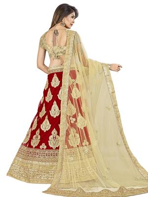 embroidered a-line semi-stitched lehenga - 17205806 - Standard Image - 2