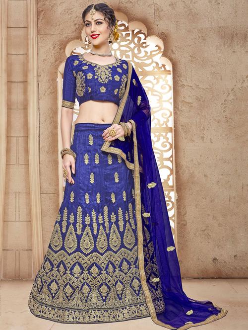 embroidered a-line lehenga - 17205841 - Standard Image - 1