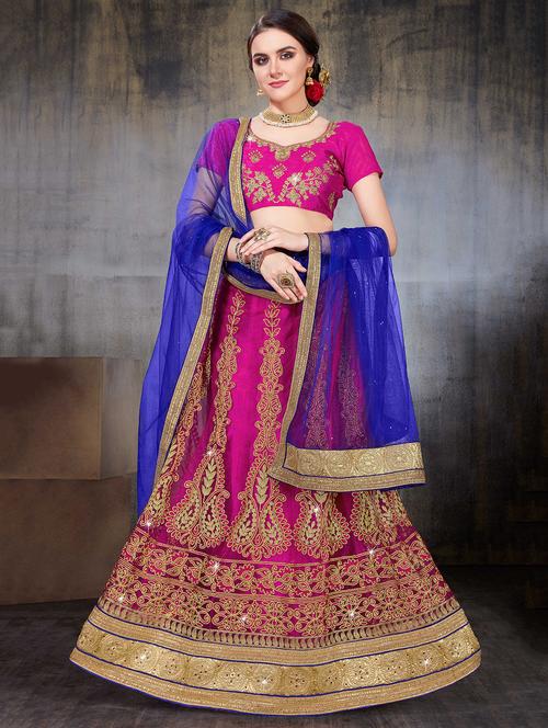 embroidered a-line lehenga - 17205865 - Standard Image - 1