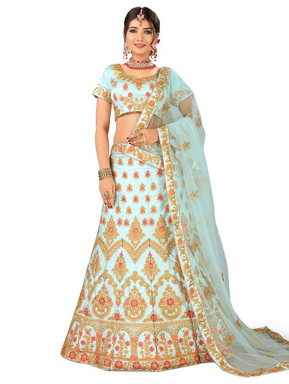 embroidered panelled lehenga - 17205962 - Zoom Image - 1