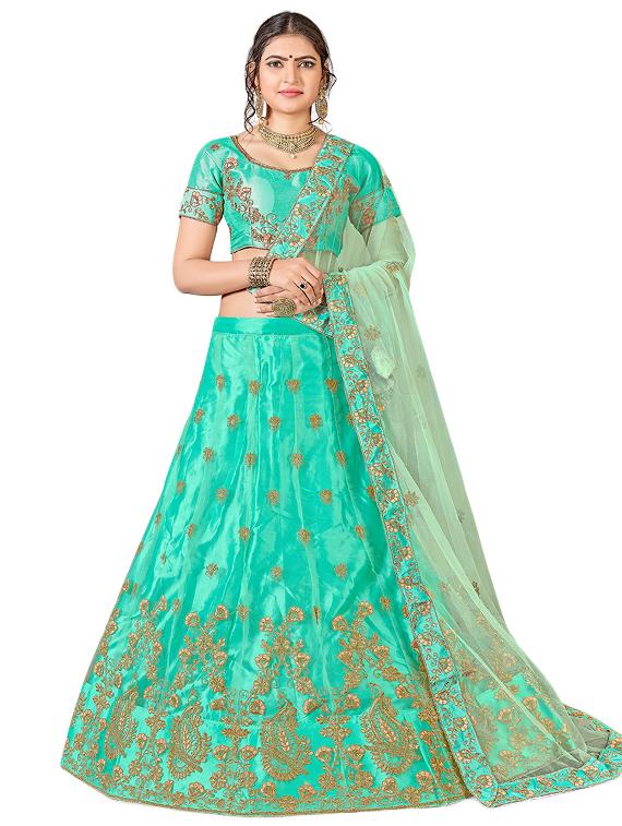embroidered a-line lehenga - 17205982 - Zoom Image - 1