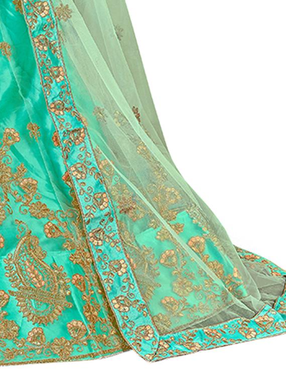 embroidered a-line lehenga - 17205982 - Zoom Image - 4