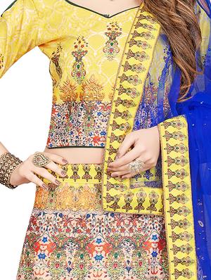 printed panelled lehenga - 17206003 - Standard Image - 2