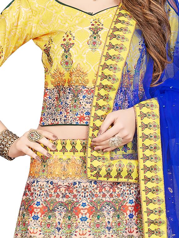 printed panelled lehenga - 17206003 - Zoom Image - 2