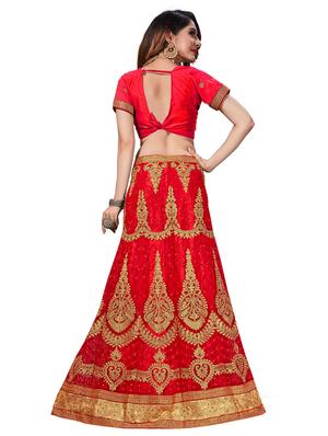 embroidered a-line lehenga - 17206052 - Standard Image - 2