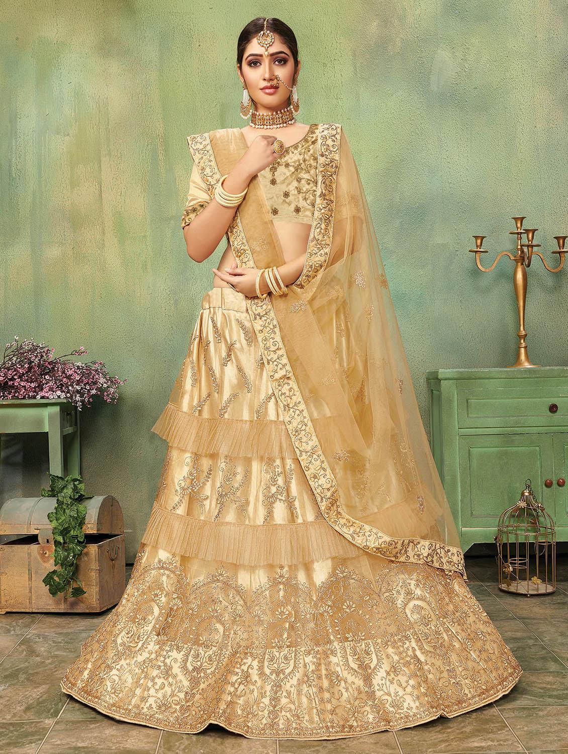embroidered a-line lehenga - 17206150 - Zoom Image - 1