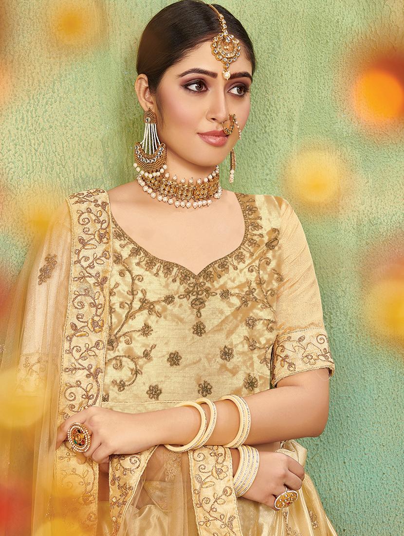 embroidered a-line lehenga - 17206150 - Zoom Image - 2