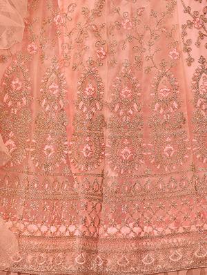 embroidered a-line lehenga - 17206161 - Standard Image - 5