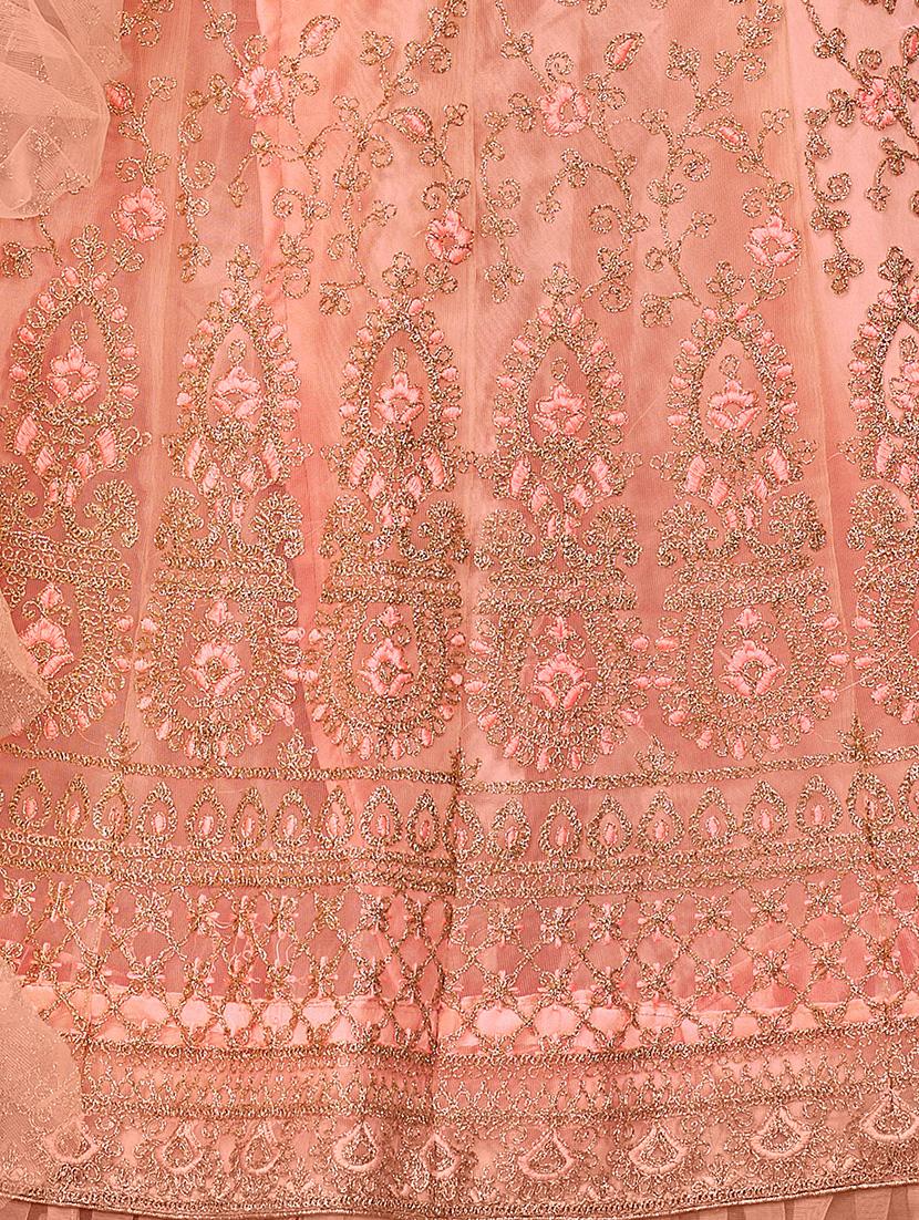embroidered a-line lehenga - 17206161 - Zoom Image - 5