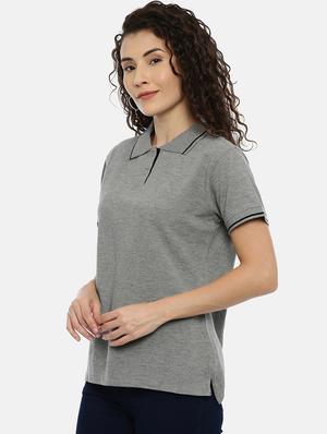 polo neck solid tee - 17206603 - Standard Image - 2