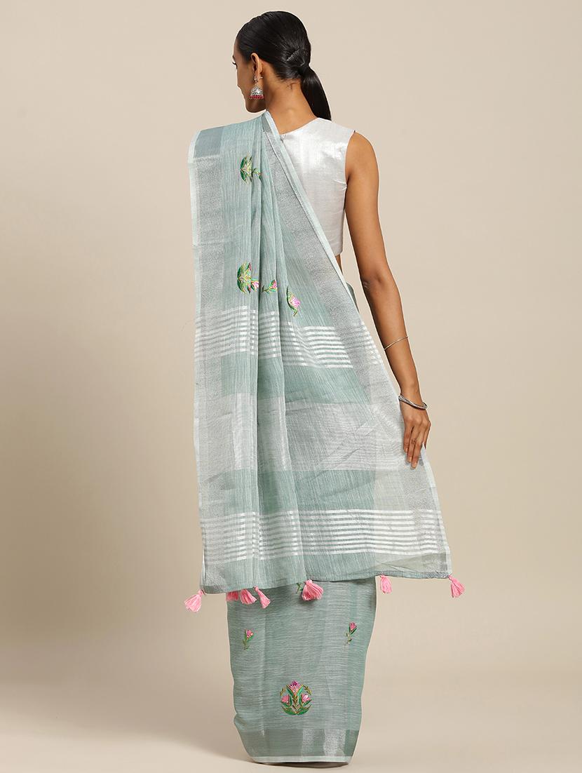 pastel woven saree with blouse - 17207320 - Zoom Image - 2