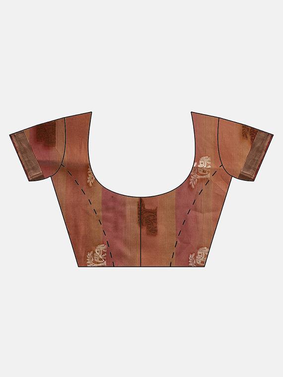 self design handloom saree with blouse - 17207325 - Zoom Image - 4
