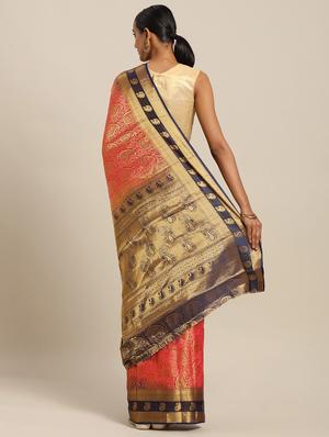 solid woven saree with blouse - 17207365 - Standard Image - 2