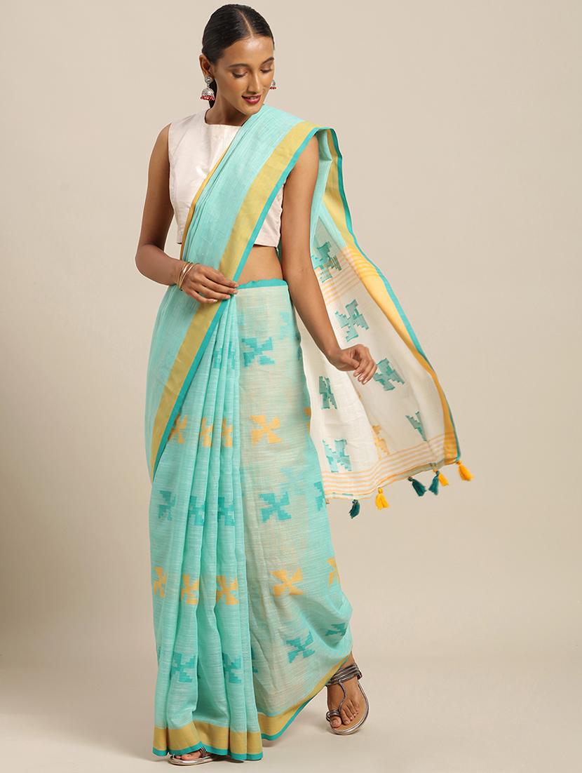 self design woven saree with blouse - 17207386 - Zoom Image - 1