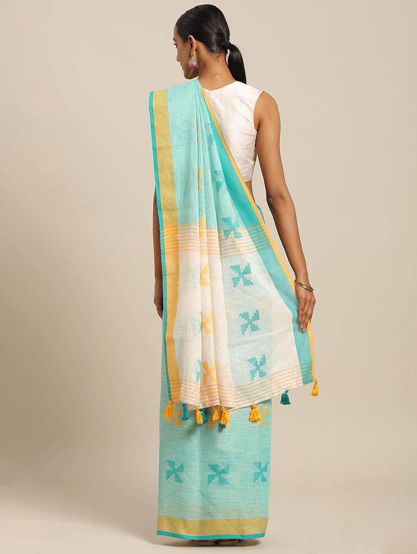 self design woven saree with blouse - 17207386 - Zoom Image - 2
