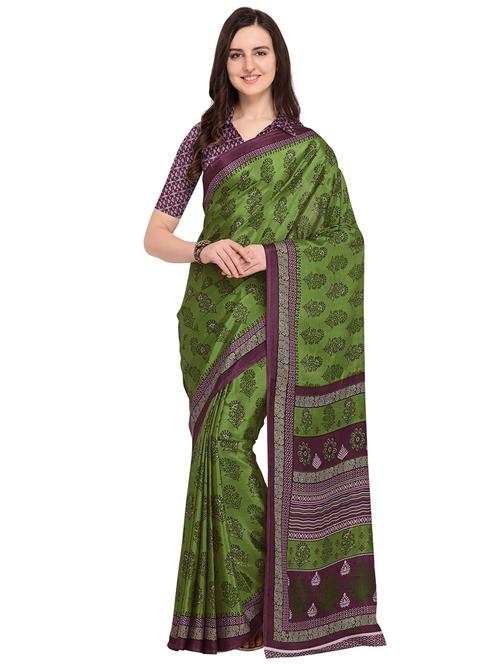 floral printed saree with blouse - 17207817 - Standard Image - 1