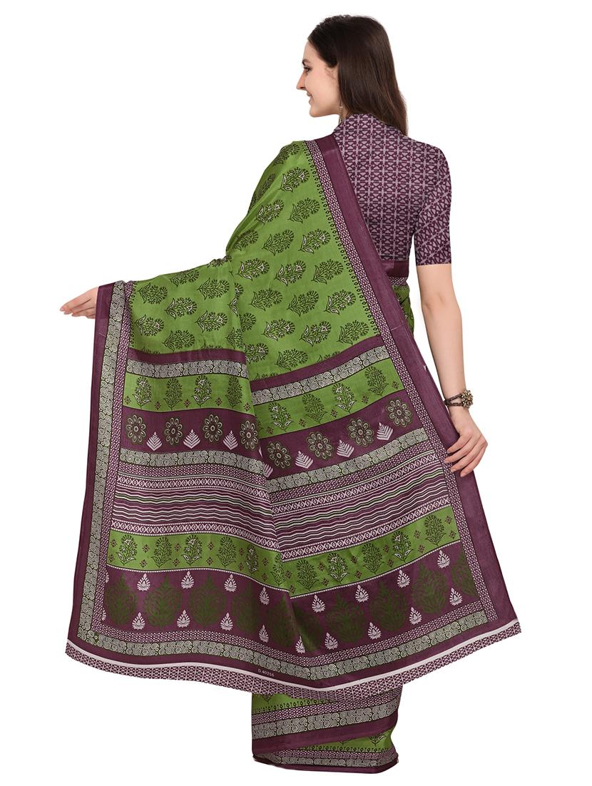 floral printed saree with blouse - 17207817 - Zoom Image - 2