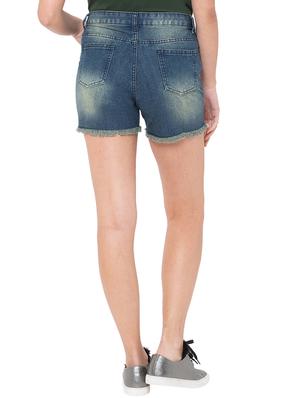 distressed denim shorts - 17208545 - Standard Image - 3