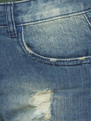 distressed denim shorts - 17208545 - Standard Image - 5